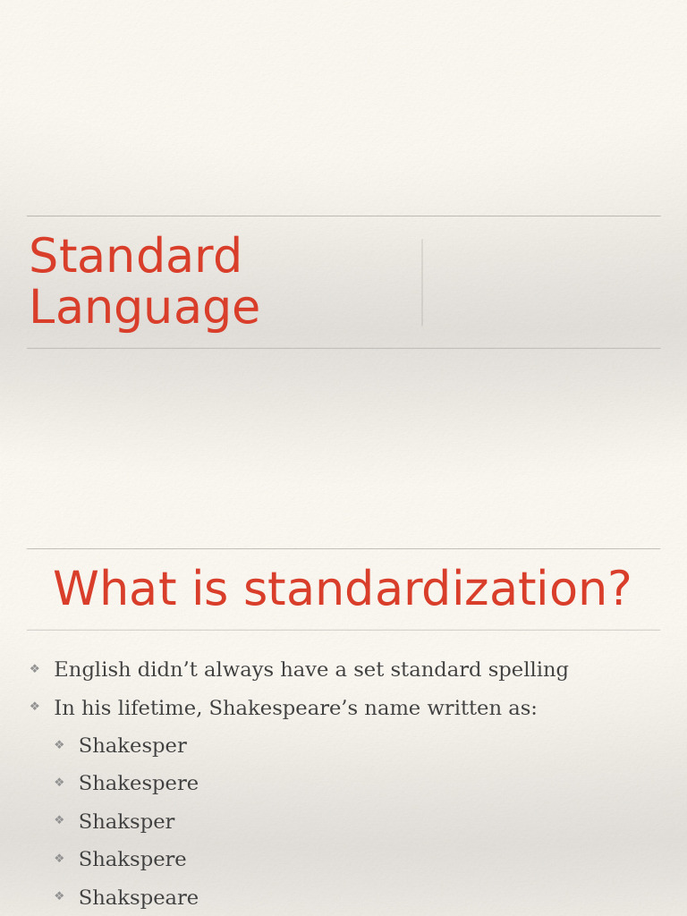 Standard Language I | PDF | Grammar | Linguistic Morphology
