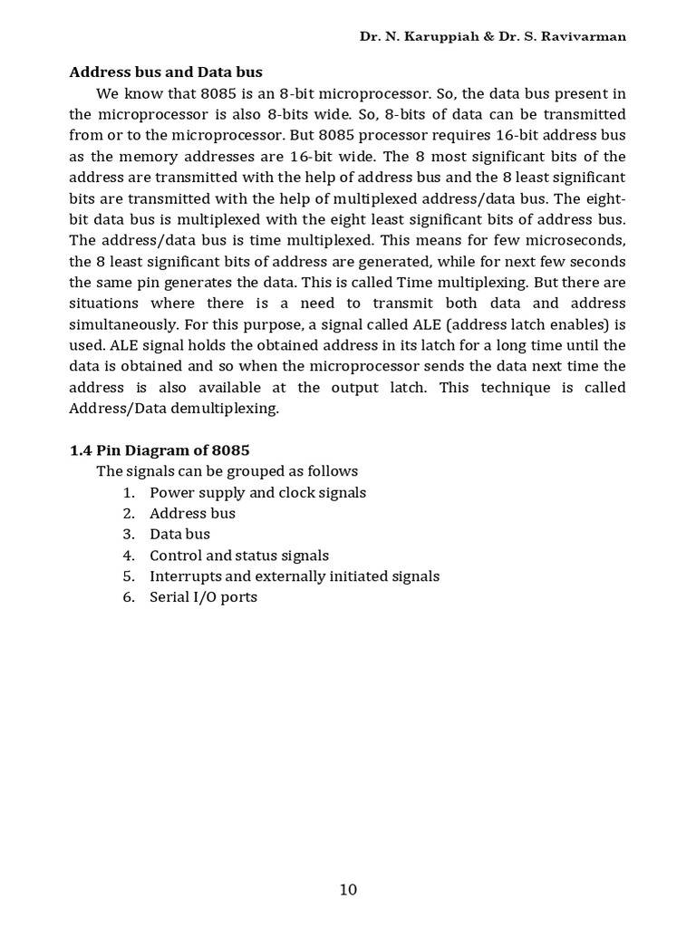 8085 Microprocessor Address and Data Bus | PDF | Teaching Methods ...