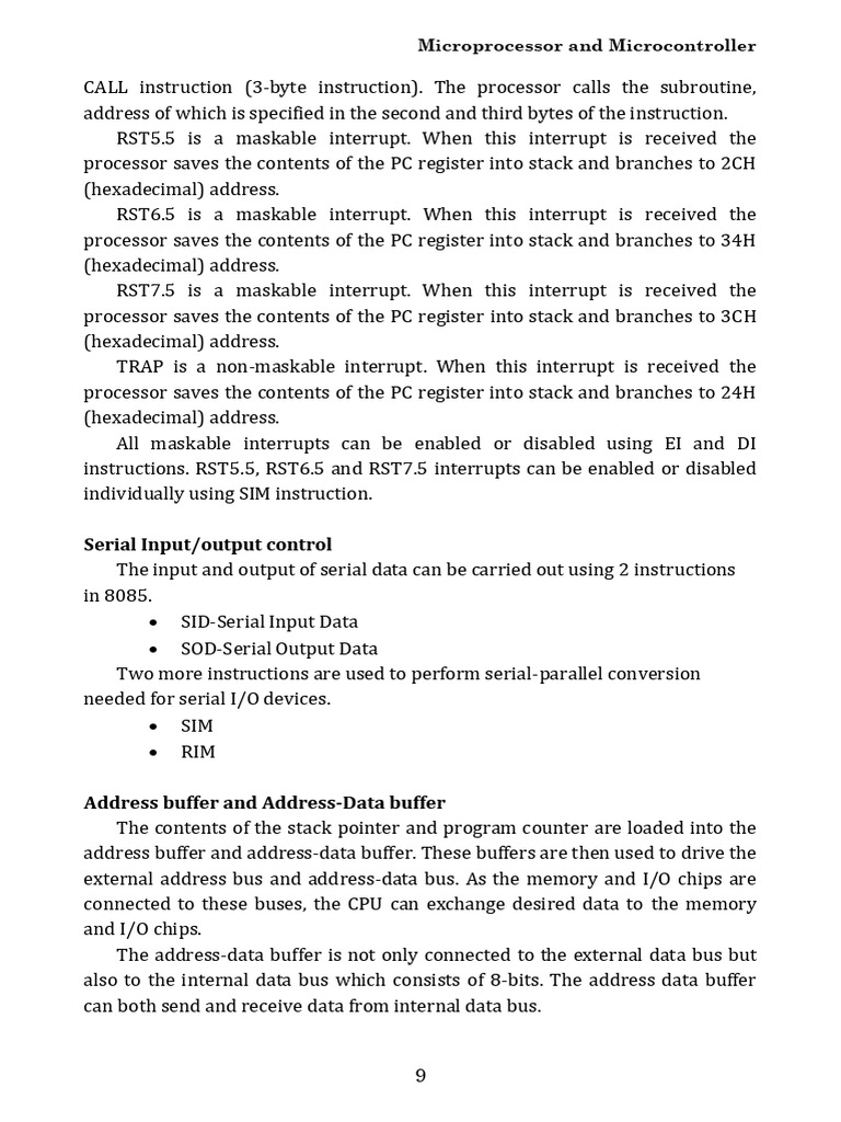 Microprocessor Interrupts and I/O Control | PDF