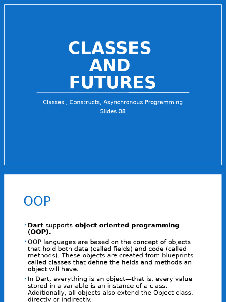 Slide 08 - Classes, Futures and Local Storage - Tagged | PDF | Class ...