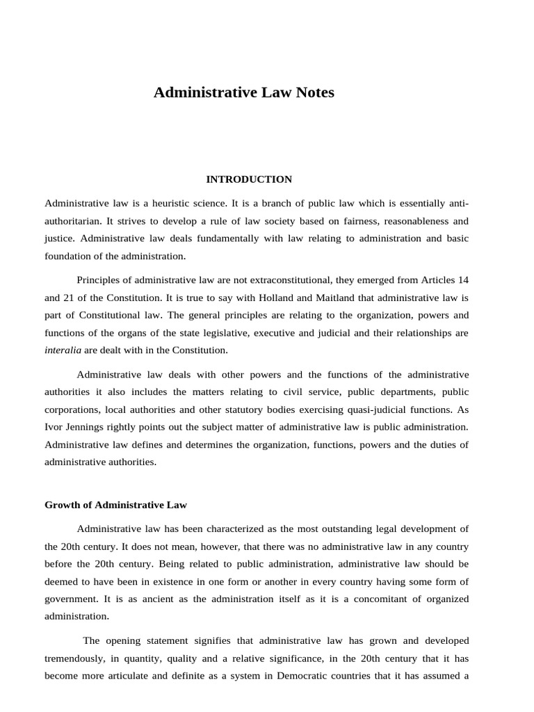 Administrative-Law Notes | PDF | Rule Of Law | Administrative Law