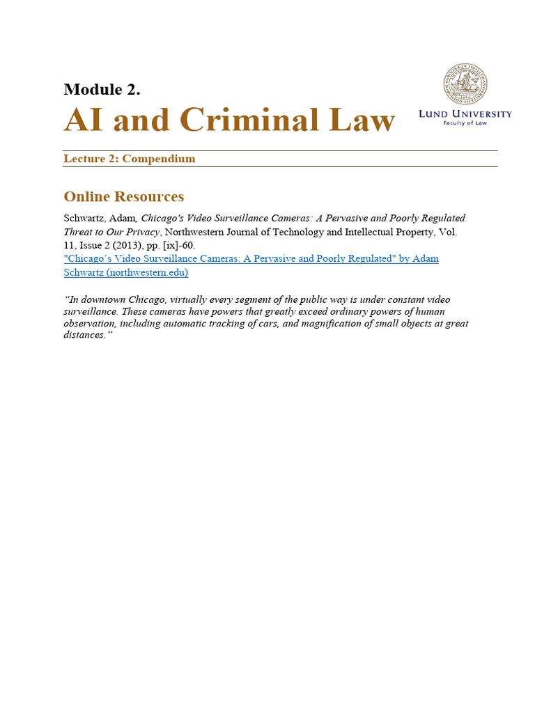 Lecture 2 Ai and Criminal Law | PDF | Social Science