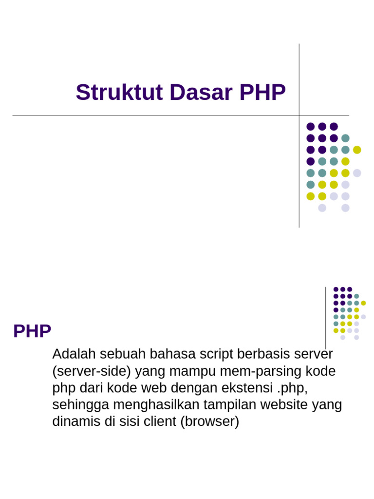 Struktur Dasar dan Variabel PHP | PDF | Metode & Bahan Ajar