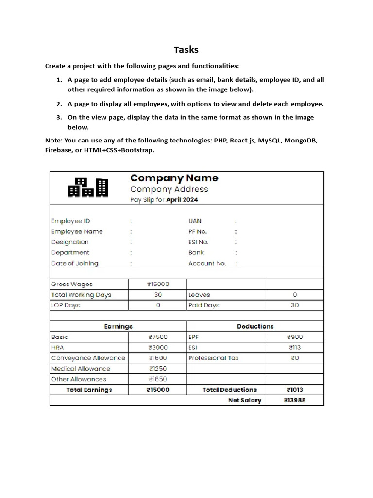 Task For Web & Software Developers | PDF | Art