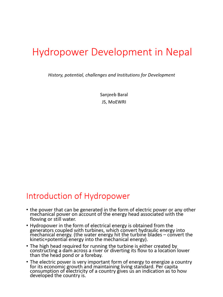 Hydropower Development In Nepal Overview Pdf Hydroelectricity
