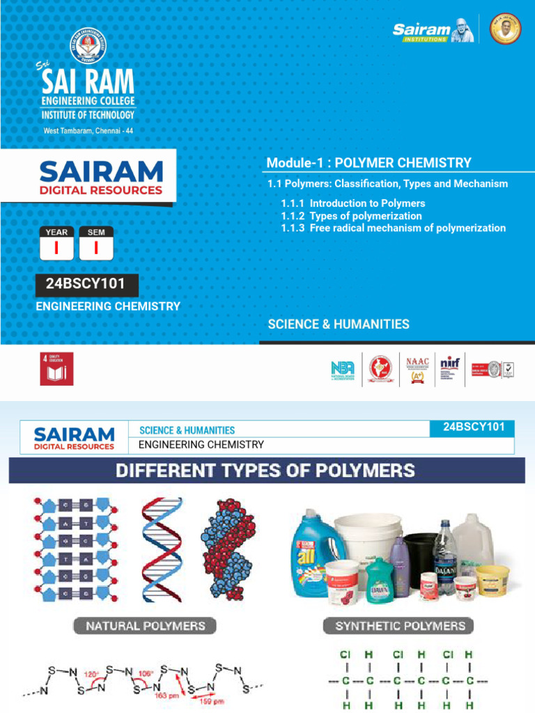 Polymer Chemistry: Types & Mechanisms | PDF | Polymerization | Polymers