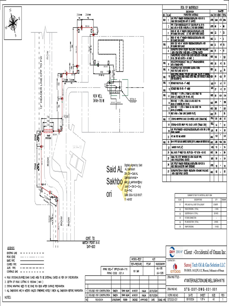 Safah-716 Water Injection Line (Rev-1) | PDF | Pipe (Fluid Conveyance ...