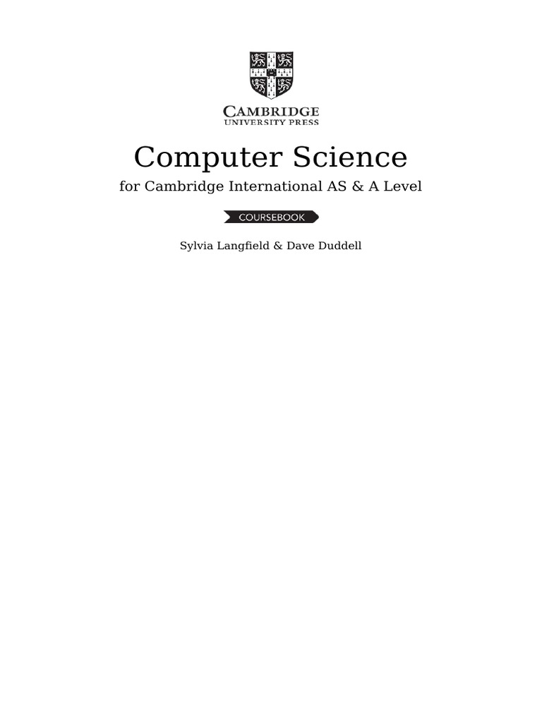 Cambridge International As and A Level Computer Science Coursebook ...