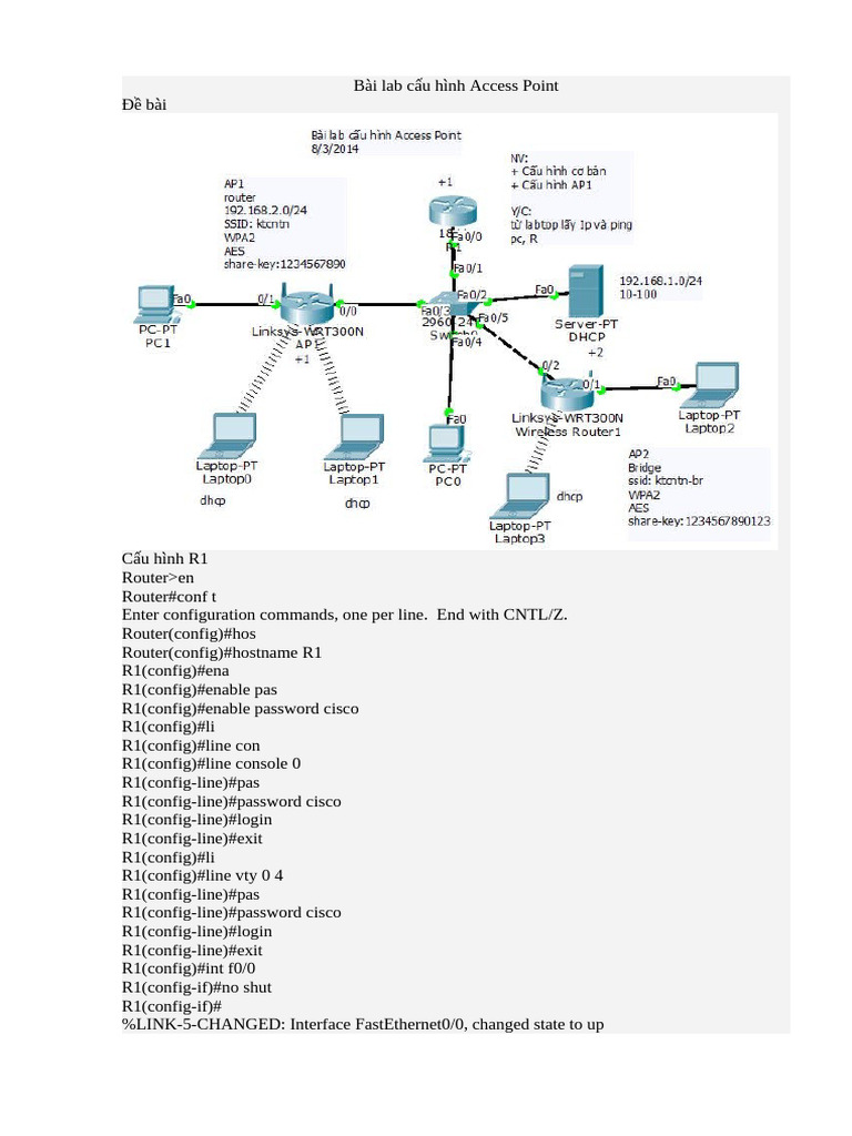 Bài lab cấu hình Access Point | PDF