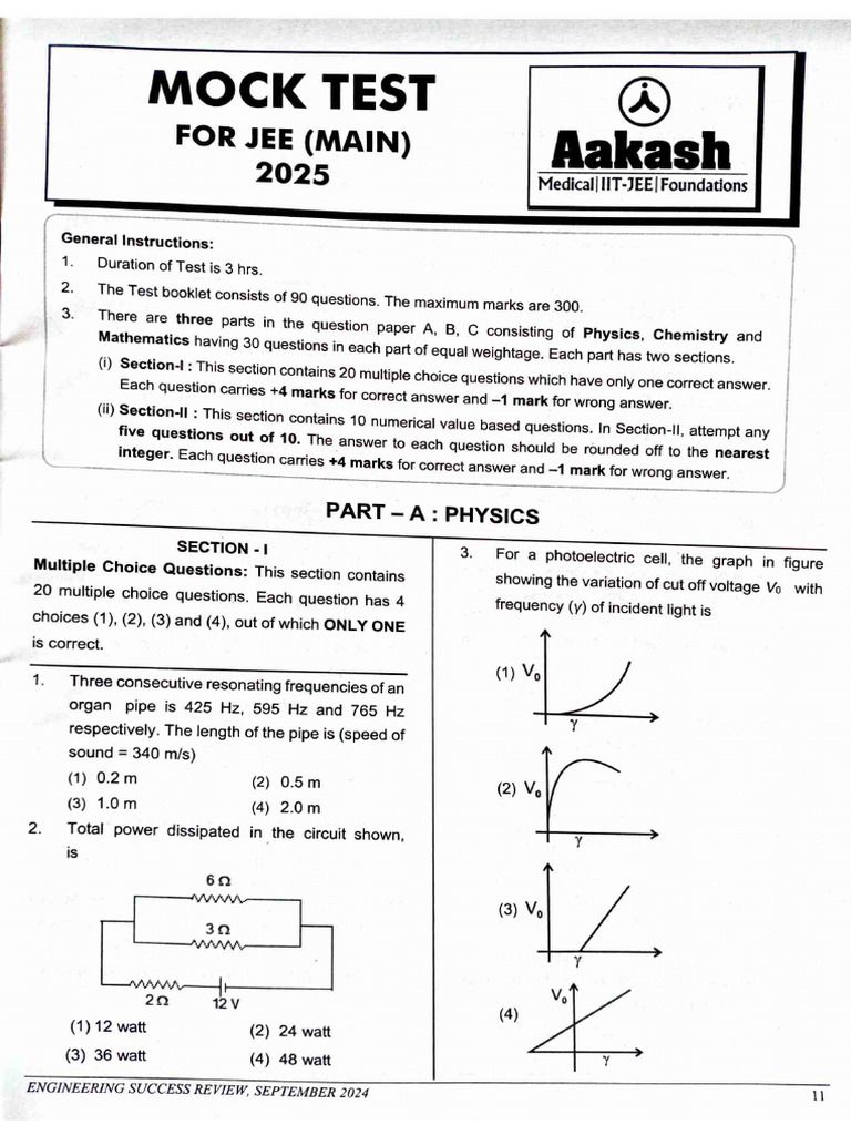 Solution To JEE MOCK TEST (2025) - 7 | PDF