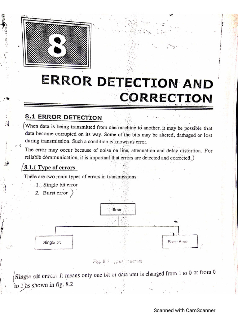 Networks Error Detection and Correction | PDF