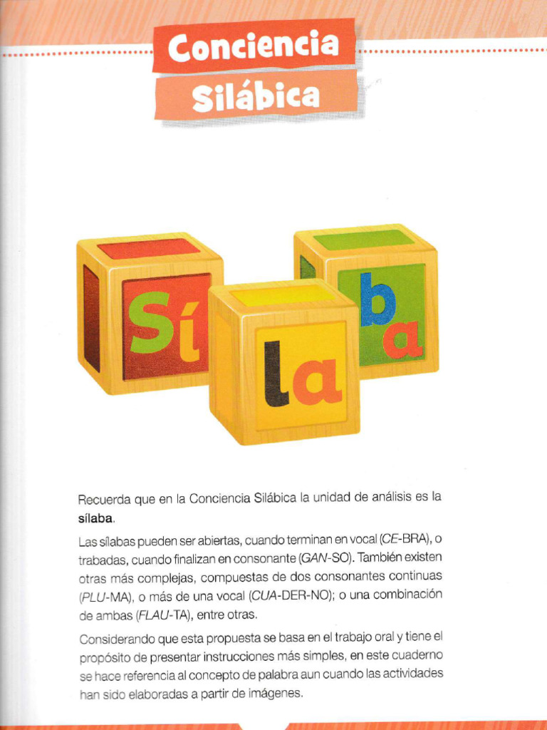 Actividades - CONCIENCIA SILÁBICA | PDF | Filología | Artes del ...