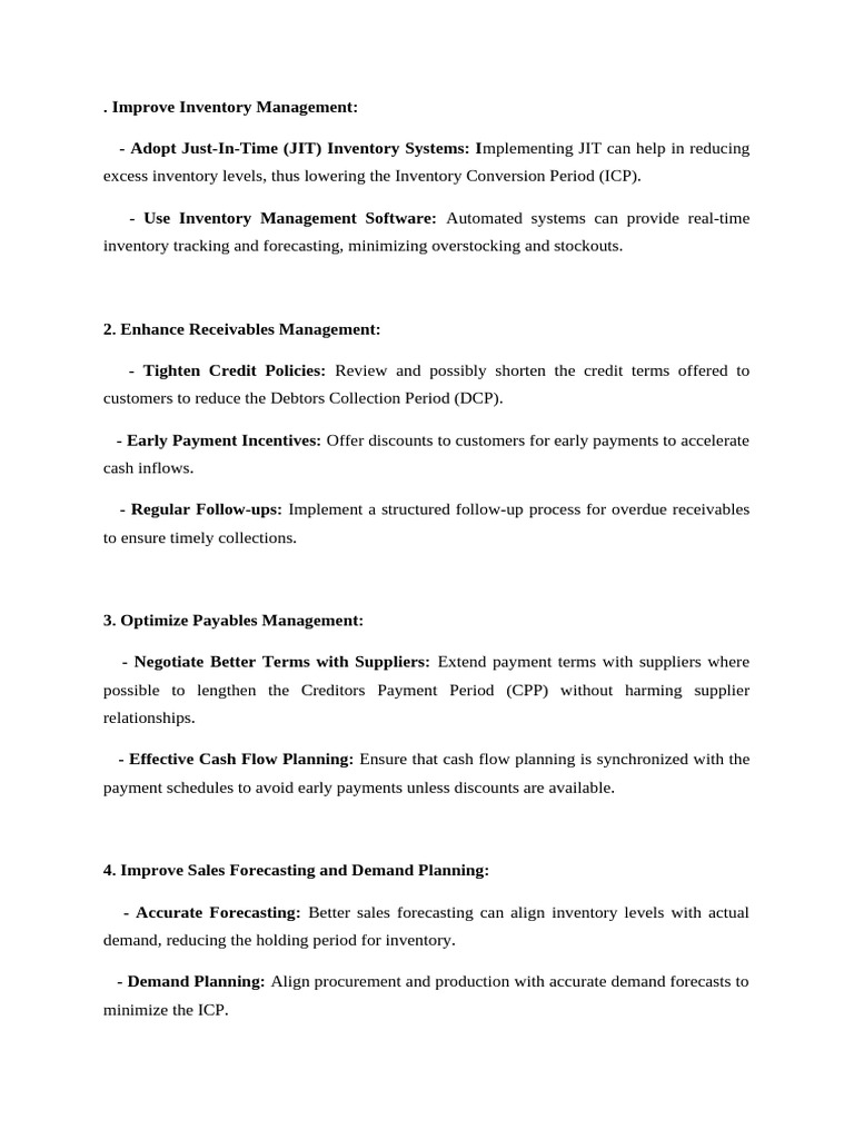Optimize Cash Conversion Cycle Strategies | PDF