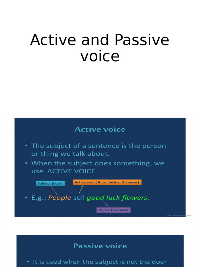 Active and Passive Voice | PDF | Language Arts & Discipline | Poetry