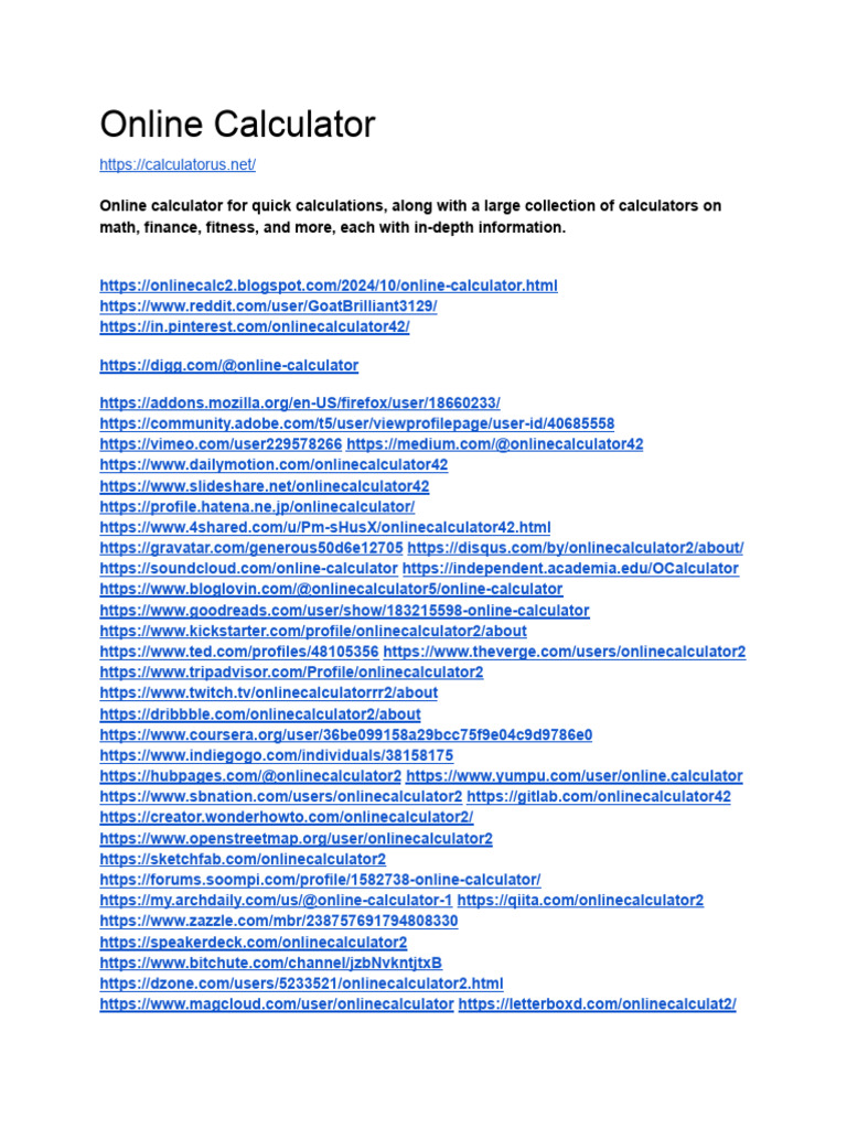 Online Calculator | PDF