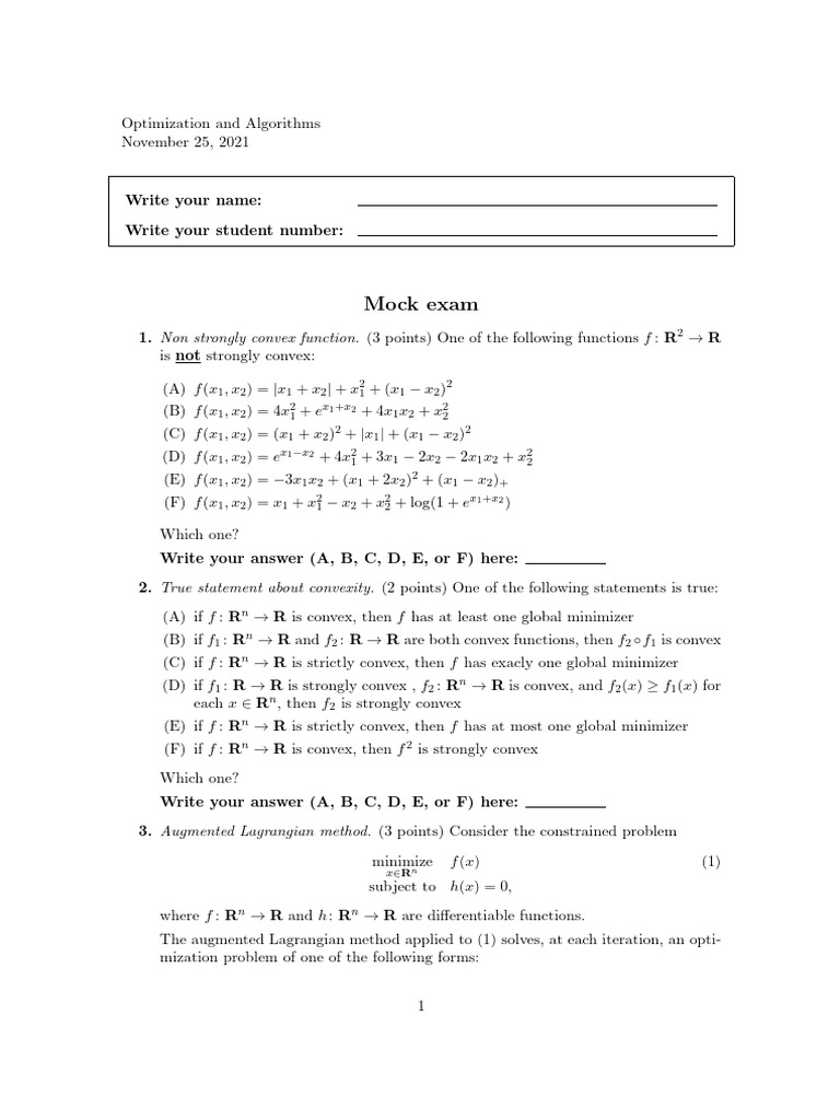 2021 Mock Exam | PDF | Algebra | Theoretical Computer Science