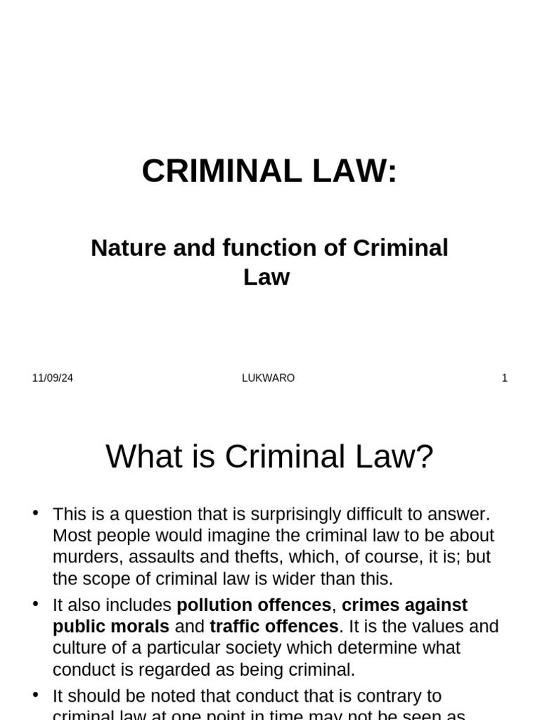 Understanding Criminal Law Basics | PDF | Mens Rea | Crimes