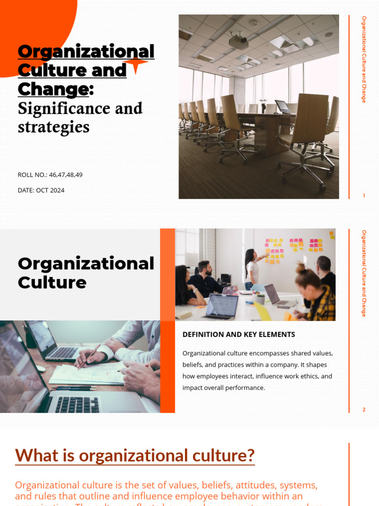 Organizational Culture and Change Significance and Strategy | PDF ...