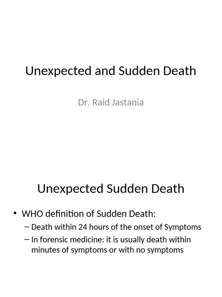 Unexpected and Sudden Death | PDF