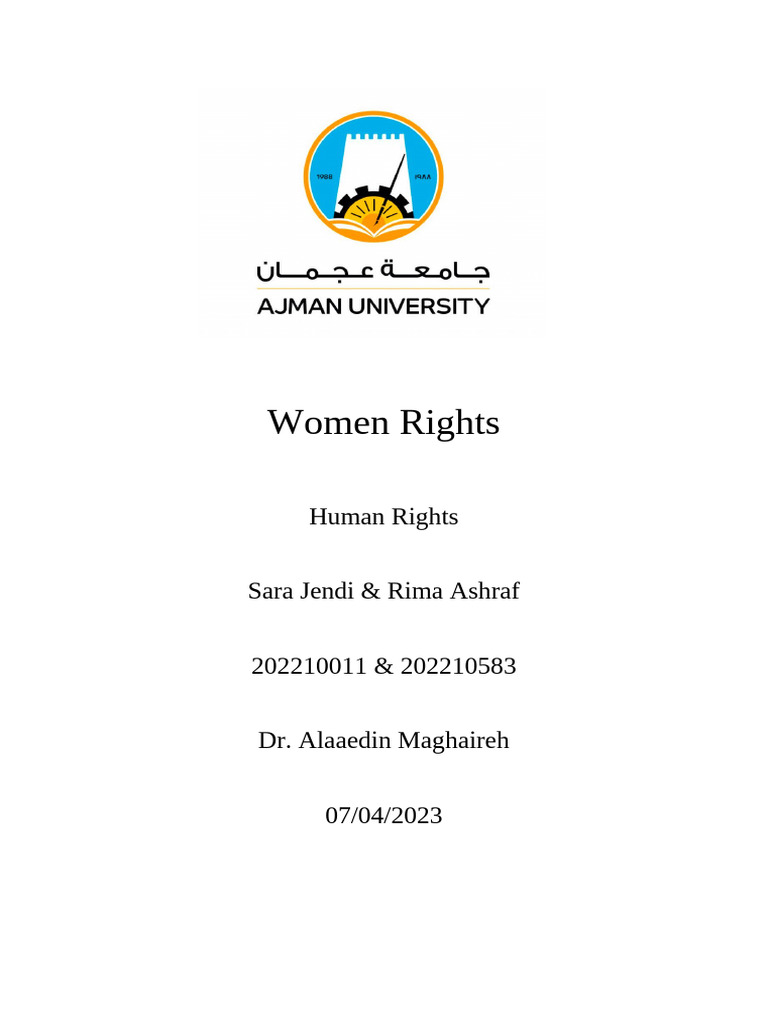 Women Rights Research Paper | PDF | Gender Studies | Discrimination ...