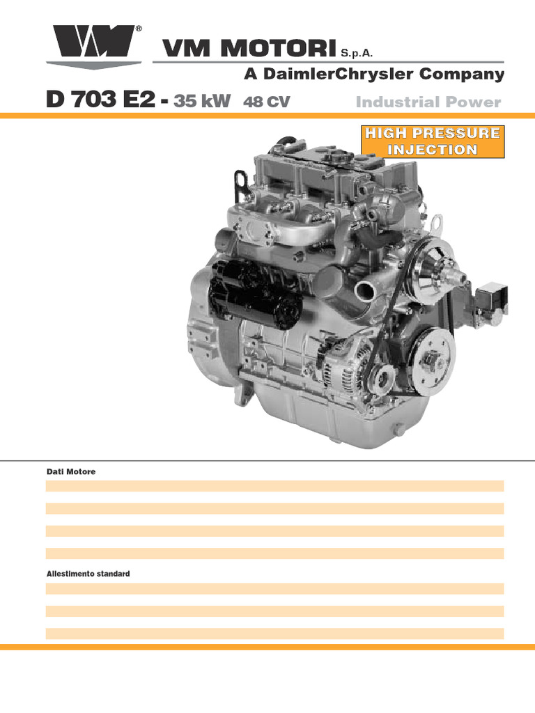VM Motori D 703 E2 Specifications | PDF | Propulsion | Rotating Machines