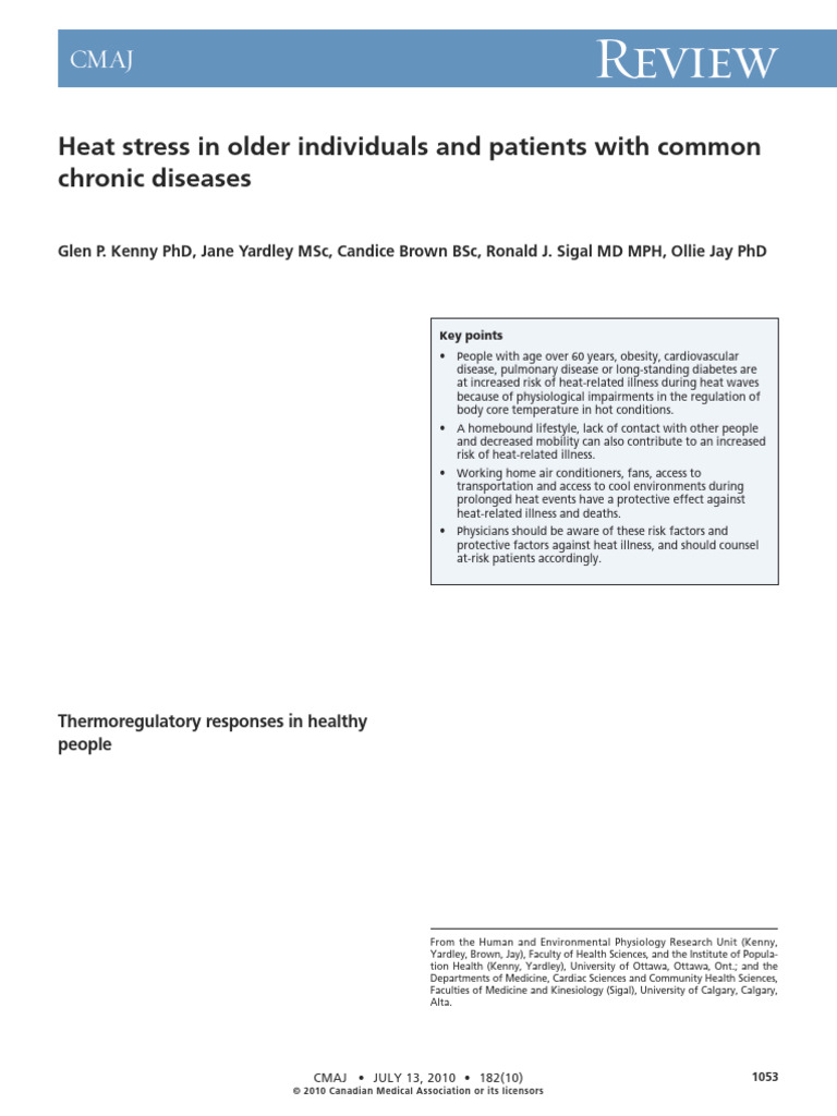 Heat Stress in Older Individuals and Patients With Common Chronic ...