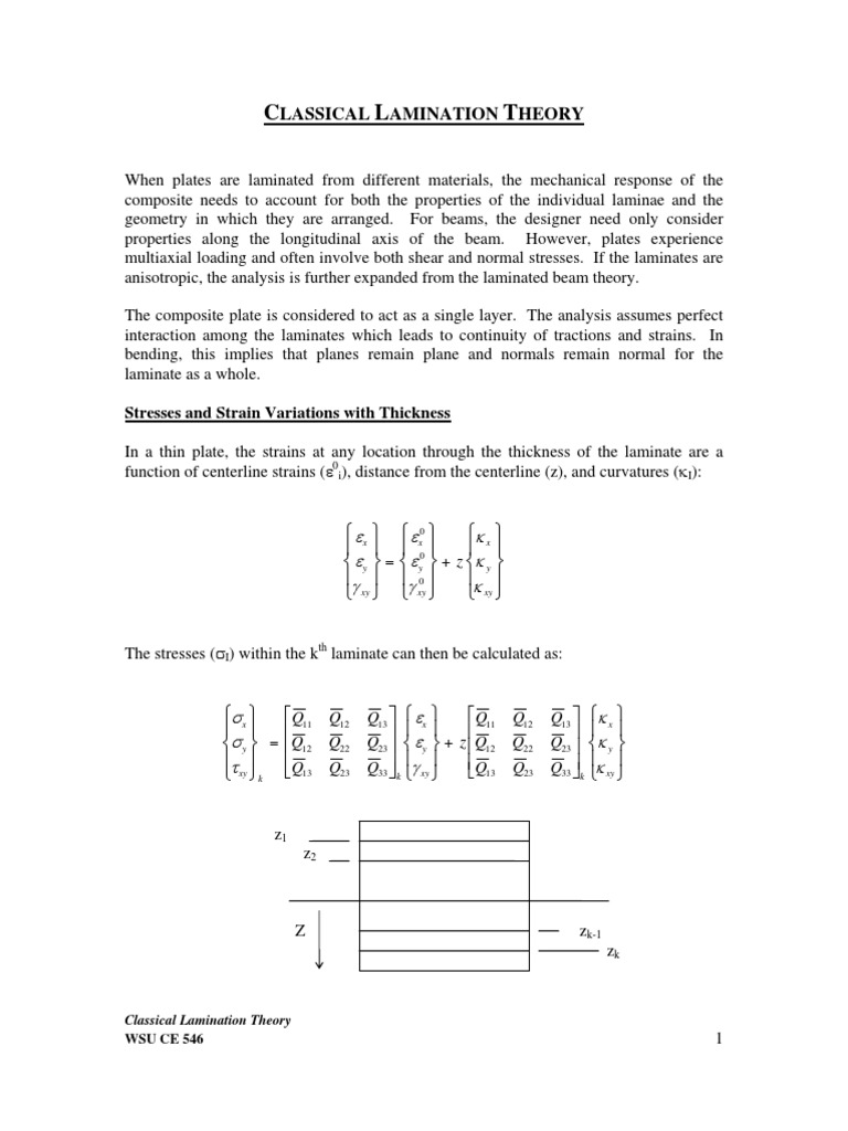 Classical Lamination Theory Explained | PDF | Stress (Mechanics) | Beam ...