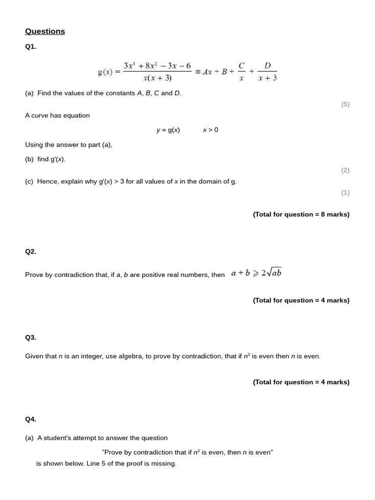 Edexcel IAL P4 Maths Questions | PDF | Mathematical Analysis | Algebra