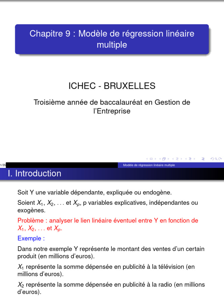 Modèle de régression linéaire multiple | PDF | Régression linéaire ...