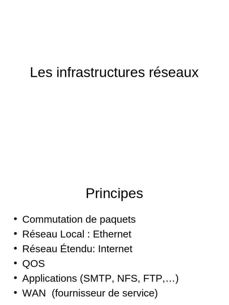 Infrastructures et Protocoles Réseaux | PDF | Suite des protocoles ...