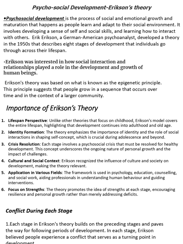 Erikson's 8 Stages of Psychosocial Development | PDF | Liberal Arts ...