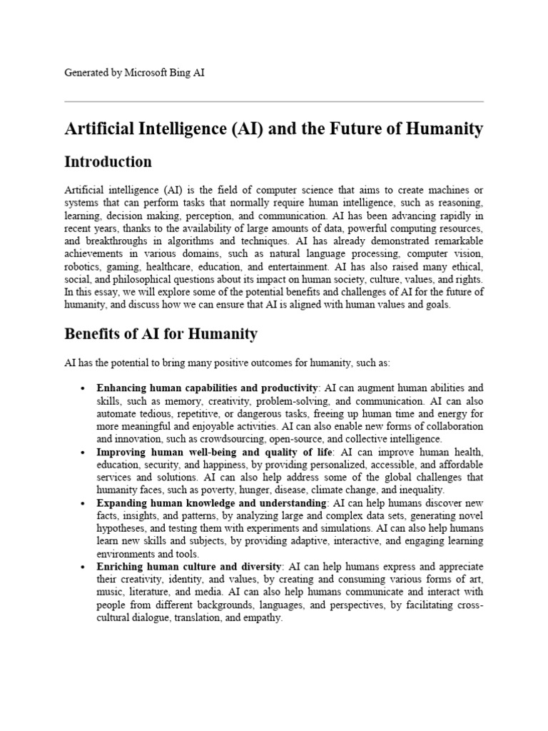 Artificial Intelligence and The Future of Humans | PDF | Artificial ...