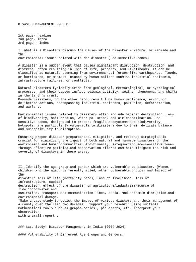 Disaster 2 Pdf Natural Disasters Humanitarian Aid