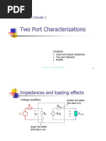 Two Port Characterizations: Electronic Circuits 1