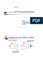 Two Port Characterizations: Electronic Circuits 1