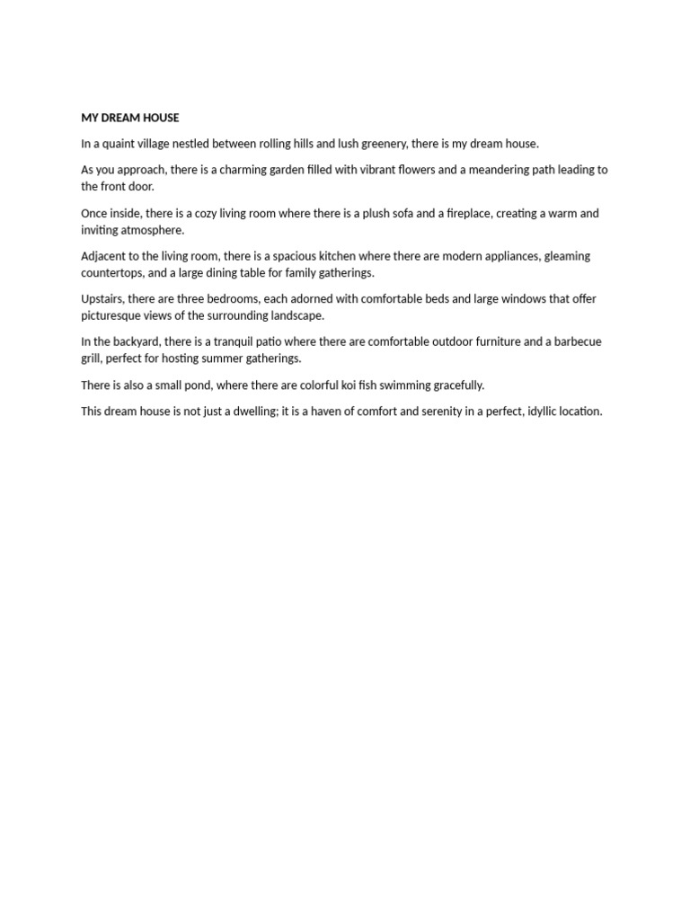 My dream house pdf