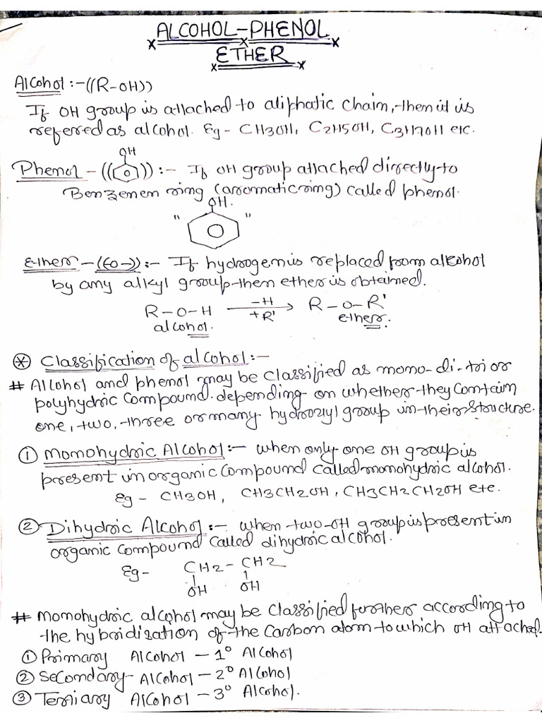 Alcohol Phenol Ether | PDF