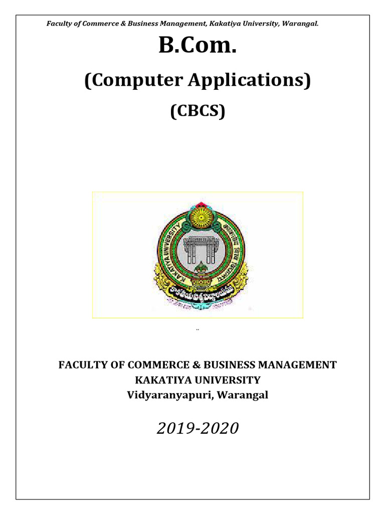 Kakatiya University B.Com CA Syllabus | PDF | Relational Database ...