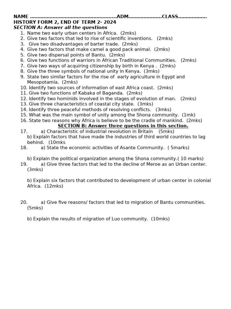 Hist F2 Et2 QN | PDF