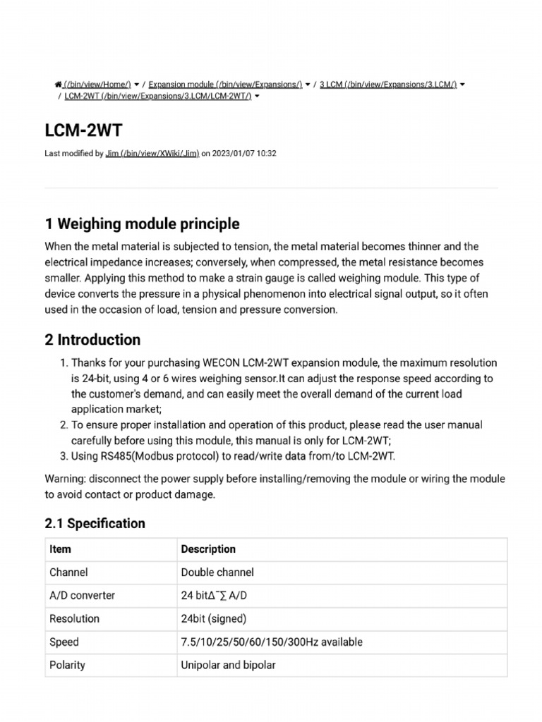 LCM 2WT | PDF