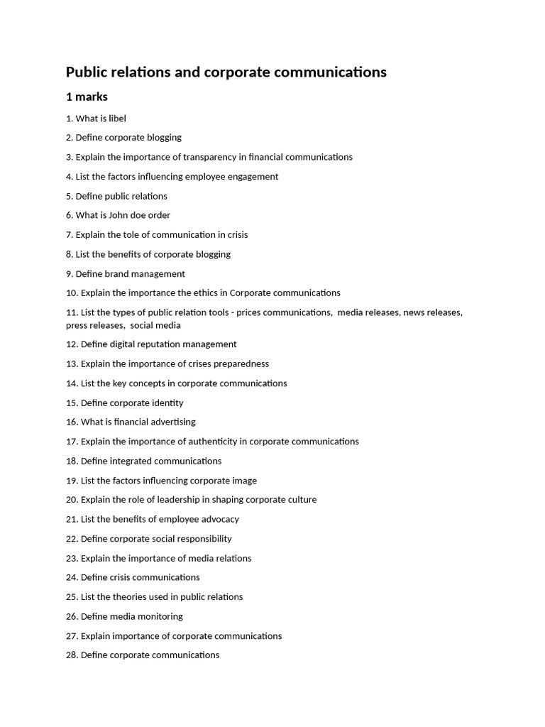 PR Notes for exam | PDF | Public Relations | Reputation