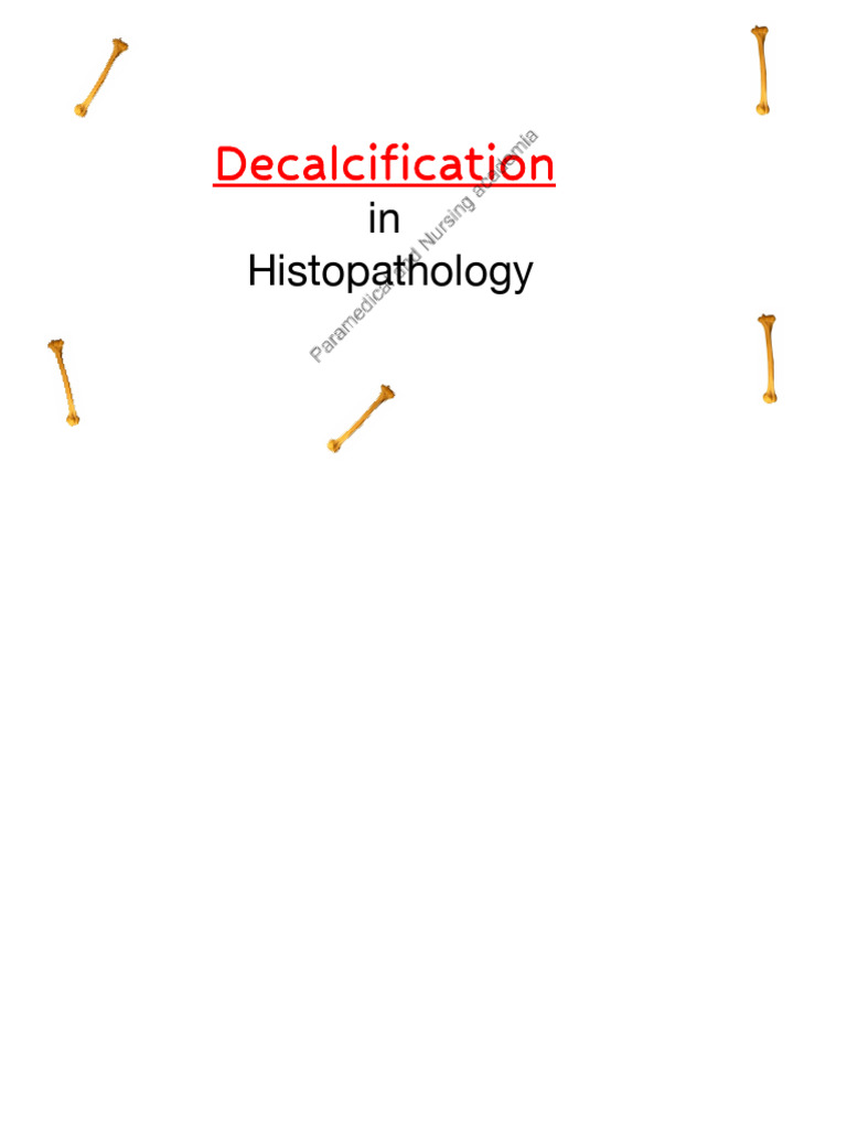 Decalcification Methods in Histopathology | PDF ...