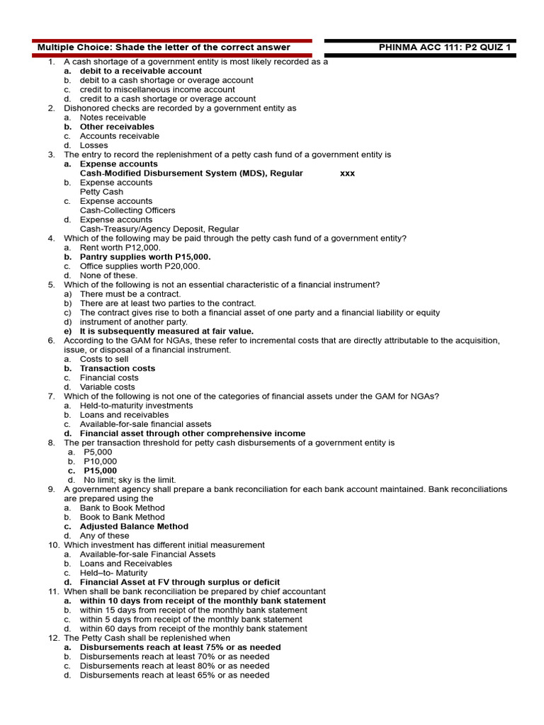 Acc 111 p2q1 Ans Key | PDF | Fair Value | Debits And Credits