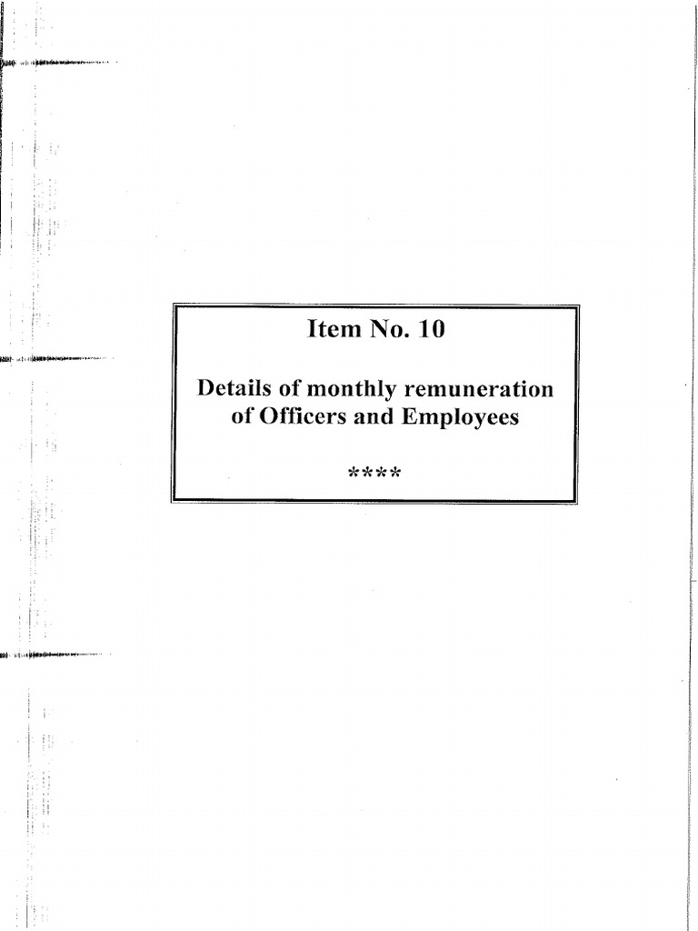 10 Details of Monthly Remuneration of Officers Employees | PDF