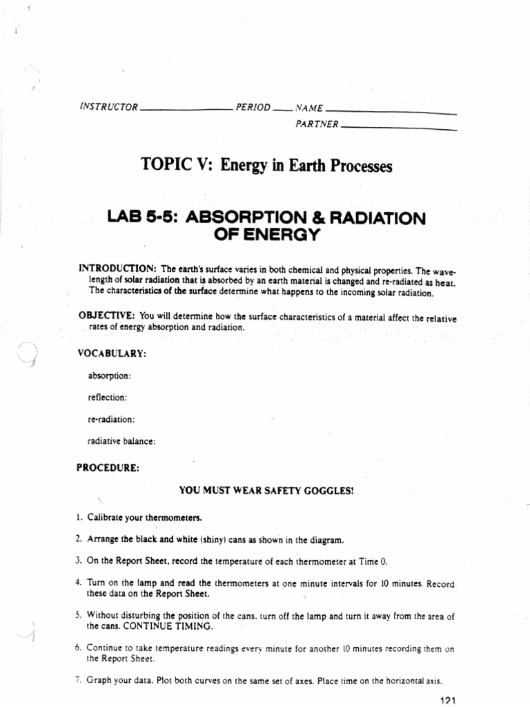 Absorption and Radiation of Energy | PDF