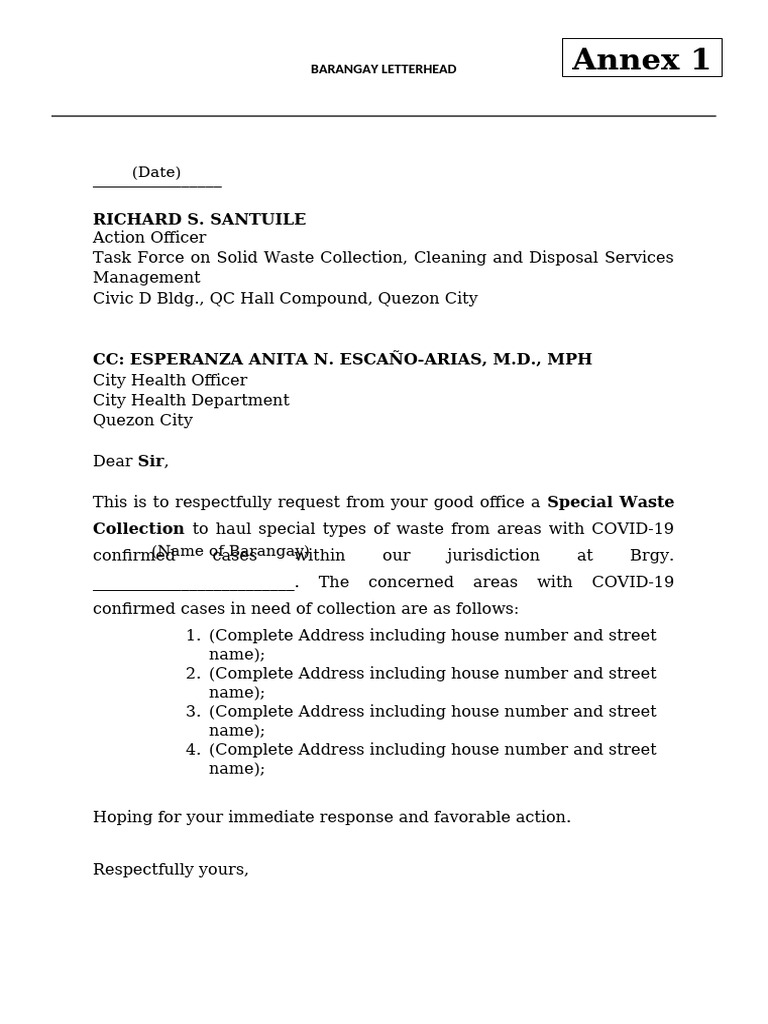 Request for Special Waste Collection | PDF | Home & Garden