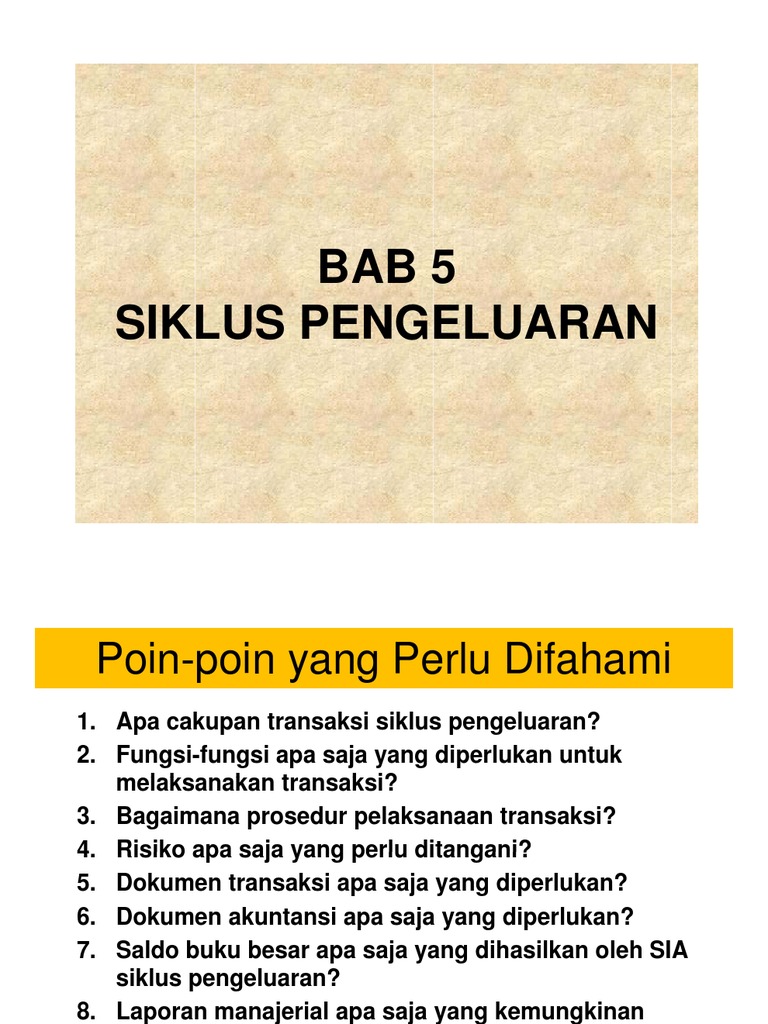 Bab 5 Siklus Pengeluaran Pdf Akun Utang Pertukaran Data Elektronik