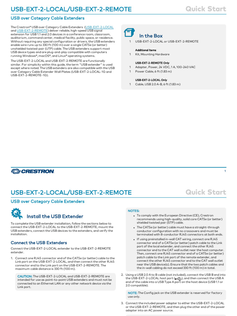 MG - Qs - Usb Ext 2 Local - Usb Ext 2 Remote | PDF | Usb | Electrical ...