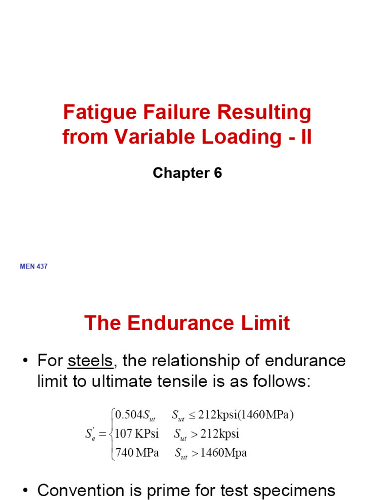 Fatigue Failure from Variable Loading | PDF | Strength Of Materials ...